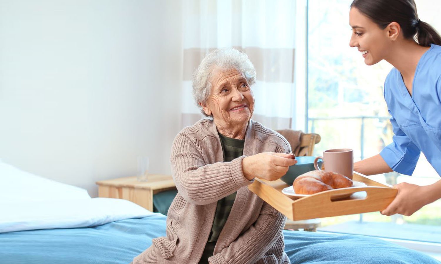 Live-in Care - Carer and elderly person at home